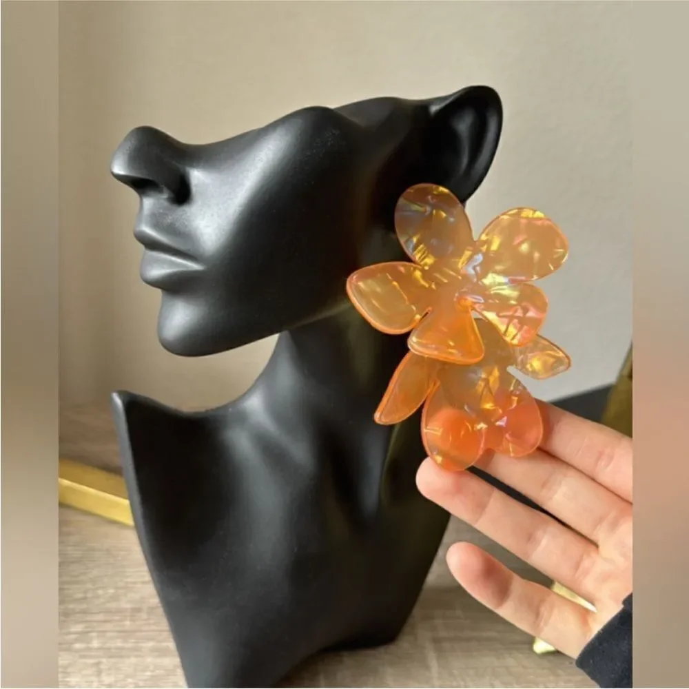 REVOLVE Shimmering Orange Petal Earrings - Picture 2 of 4